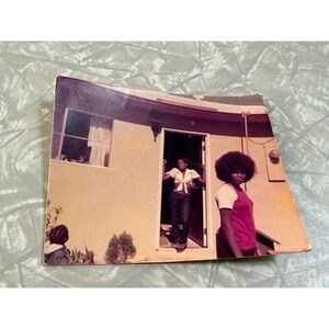 Vtg 1970s Black Americana Photo Women Afro Fashion Brenda Jo Snapshot 4.5x3.5